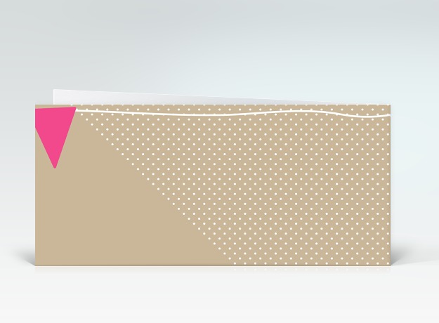 Geburtstagskarte Geburtstags Wimpel pink auf beige Rückseite