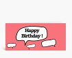 Geburtstagskarten: Sprechblase Happy Birthday Prost rot DK1441