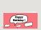 Geburtstagskarte Sprechblase Happy Birthday Prost rot Vorderseite Thumb
