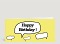 Geburtstagskarte Sprechblase Happy Birthday Prost gelb Vorderseite Thumb