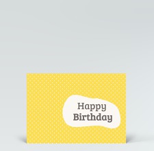 Geburtstagskarte: Postkarte Mid-Century Style Happy Birthday gelb