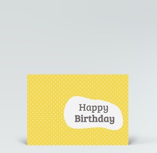 Geburtstagskarte: Postkarte Mid-Century Style Happy Birthday gelb