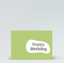 Geburtstagskarte: Postkarte Mid-Century Style Happy Birthday grün