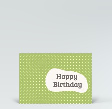 Geburtstagskarte: Postkarte Mid-Century Style Happy Birthday grün