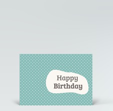 Geburtstagskarte: Postkarte Mid-Century Style Happy Birthday blau
