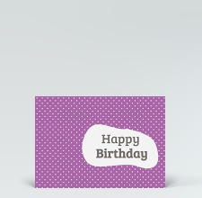 Geburtstagskarte: Postkarte Mid-Century Style Happy Birthday violett