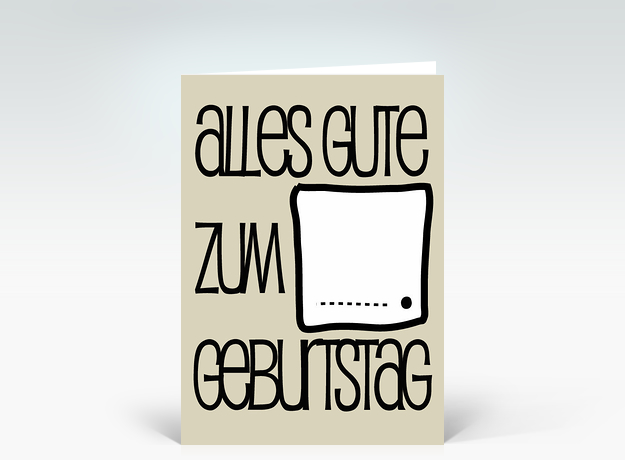 Geburtstagskarte Alles Gute zum ....igsten Geburtstag beige Vorderseite