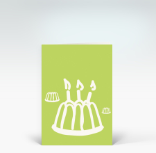 Geburtstagskarte: Gugelhupf zum Geburtstag grün