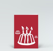 Geburtstagskarte: Gugelhupf zum Geburtstag kirschrot