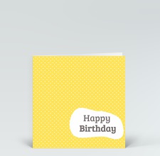 Geburtstagskarte: Happy Birthday Dots gelb Mid-Century Style