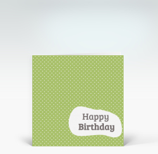 Geburtstagskarte: Happy Birthday Dots grün Mid-Century Style