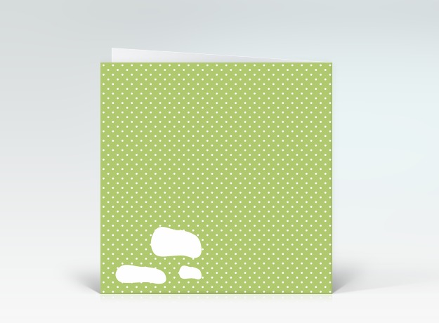 Geburtstagskarte Happy Birthday Dots grün Mid-Century Style Rückseite