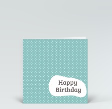 Geburtstagskarte: Happy Birthday Dots blau Mid-Century Style