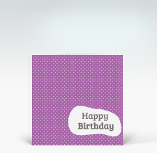 Geburtstagskarte: Happy Birthday Dots violett Mid-Century Style