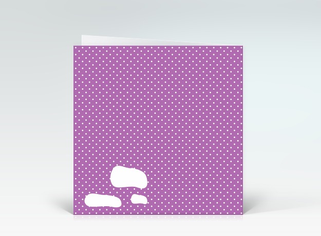 Geburtstagskarte Happy Birthday Dots violett Mid-Century Style Rückseite