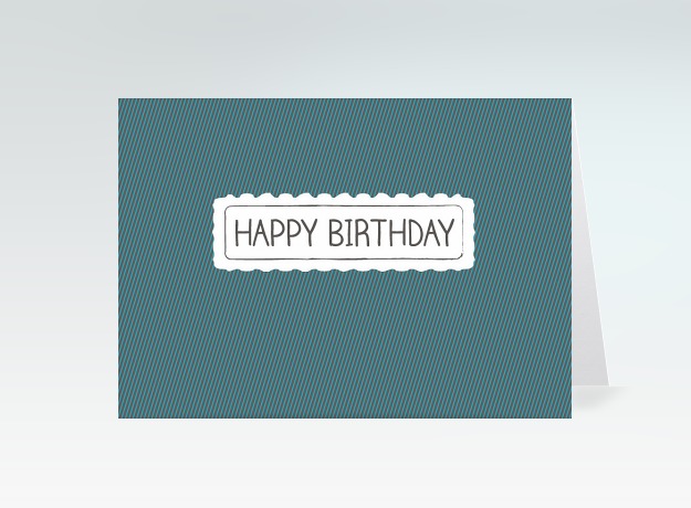 Geburtstagskarte Happy Birthday Boutique blau Vorderseite