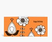 Geburtstagskarten: Geburtstagsblumen auf Orange DK1783