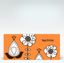 Geburtstagskarte: Geburtstagsblumen auf Orange