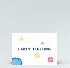 Geburtstagskarte: Bunte Aquarell Blasen zum Geburtstag