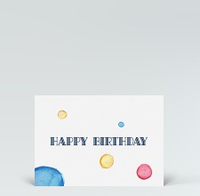 Geburtstagskarte: Bunte Aquarell Blasen zum Geburtstag