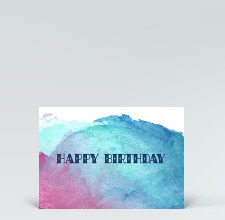 Geburtstagskarte: Blaue Welle Geburtstags Aquarell