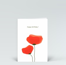 Geburtstagskarte: Zwei rote Mohnblumen zum Geburtstag