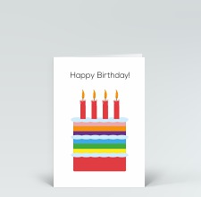 Geburtstagskarte: Bunte Geburtstagstorte