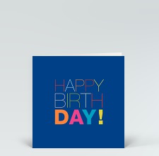 Geburtstagskarte: Geburtstag typografisch Blau