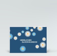 Geburtstagskarte: Geburtstagsblümchen Blau