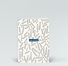 Geburtstagskarte: Kerzen Kritzel Blau