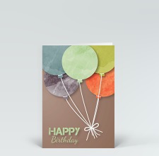 Geburtstagskarte: Happy Birthday bunte Luftballons