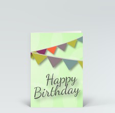 Geburtstagskarte: Happy Birthday Ranken grün