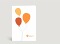 Geburtstagskarte Drei Luftballons orange mit Logo Vorderseite Thumb
