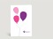 Geburtstagskarte Drei Luftballons pink mit Logo Vorderseite Thumb