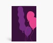 Geburtstagskarten: Ballonglückwünsche pink-violett DK748