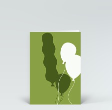 Geburtstagskarte: Ballonglückwünsche grün