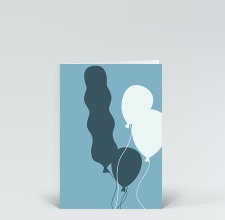 Geburtstagskarte: Ballonglückwünsche blau