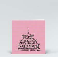 Geburtstagskarte: Happy Birthday Torte altrosa