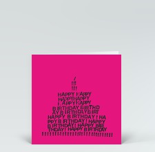 Geburtstagskarte: Happy Birthday Torte pink