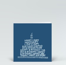 Geburtstagskarte: Happy Birthday Torte blau