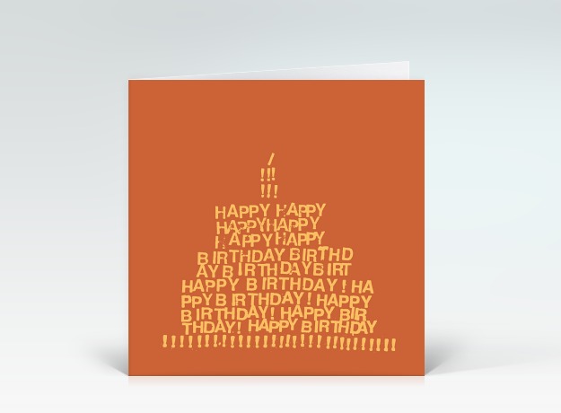 Geburtstagskarte Happy Birthday Torte orange Vorderseite