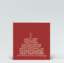 Geburtstagskarte: Happy Birthday Torte rot