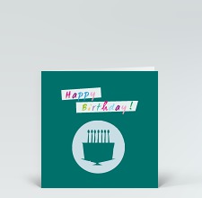 Geburtstagskarte: Geburtstagskuchen grün