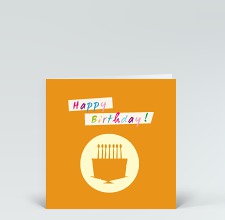Geburtstagskarte: Geburtstagskuchen orange