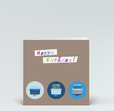 Geburtstagskarte: Kleine Torten in blau 