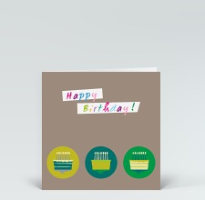 Geburtstagskarte: Kleine Torten in grün