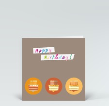 Geburtstagskarte: Kleine Torten in orange 