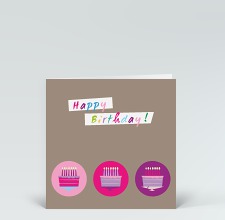 Geburtstagskarte: Kleine Torten in pink
