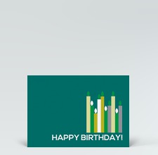 Geburtstagskarte: Postkarte grüne Geburtstagskerzen Englisch