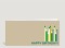 Geburtstagskarte Grüne Geburtstagskerzen auf beige englisch Vorderseite Thumb